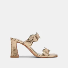 ILVA WIDE HEELS GOLD DISTRESSED LEATHER