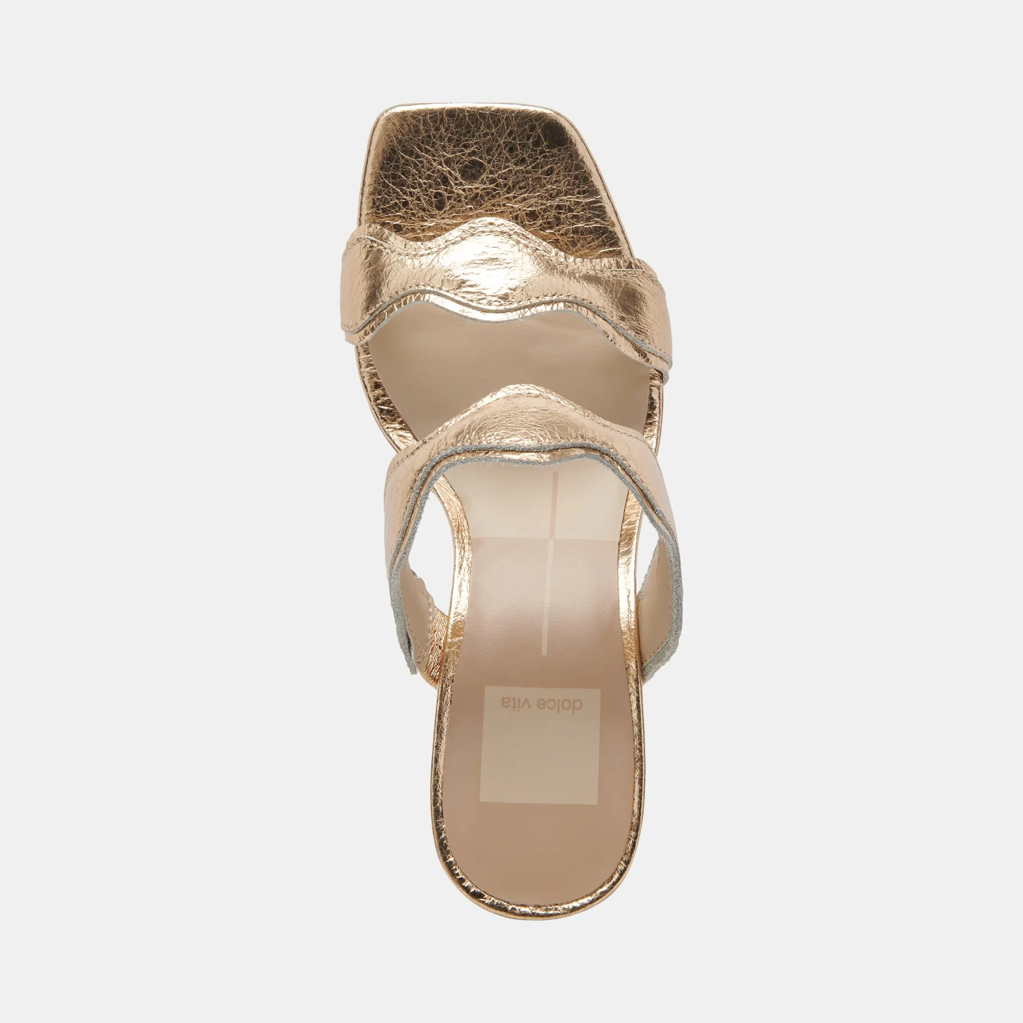 ILVA WIDE HEELS GOLD DISTRESSED LEATHER