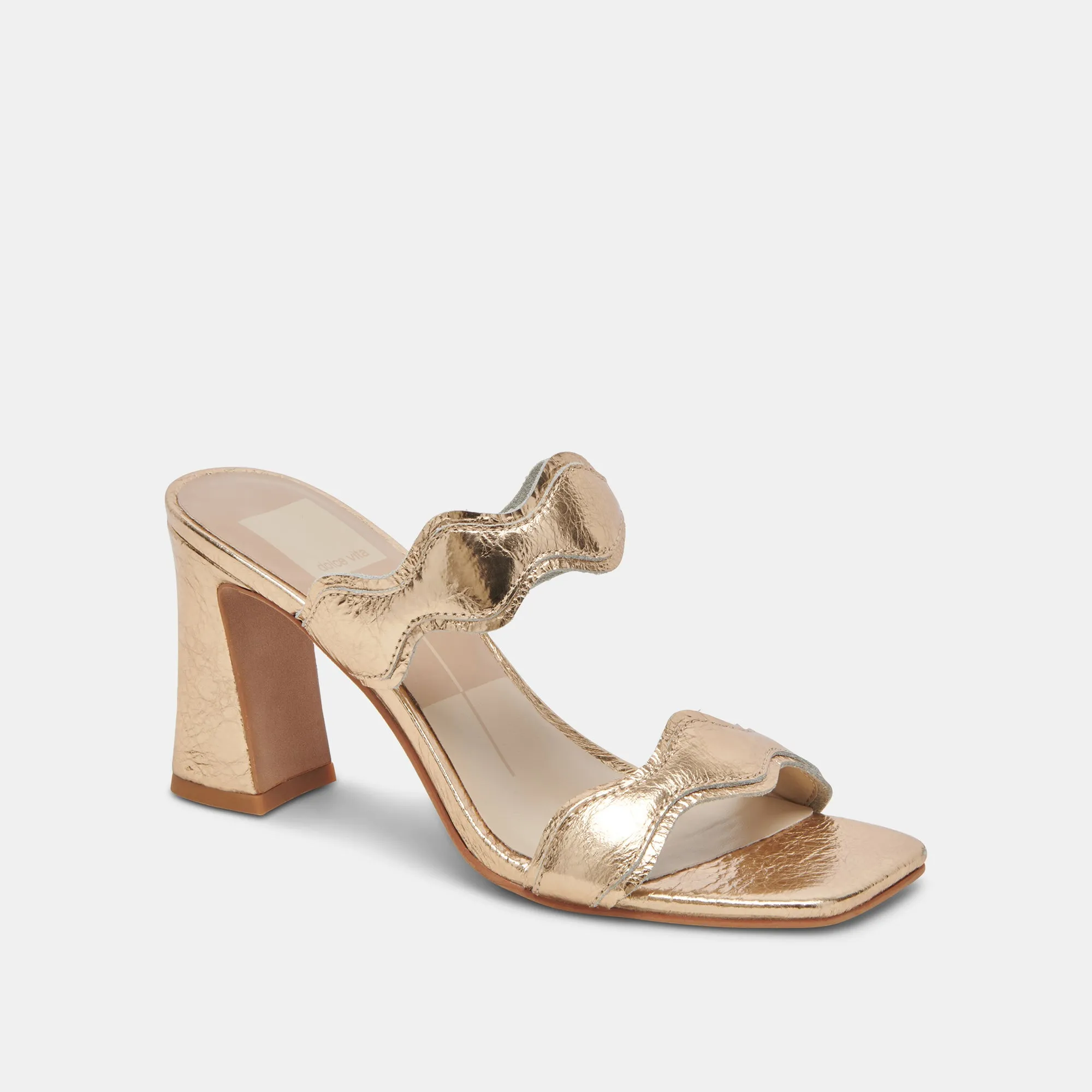 ILVA WIDE HEELS GOLD DISTRESSED LEATHER