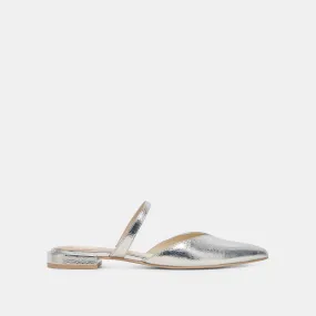 KANIKA FLATS SILVER DISTRESSED LEATHER