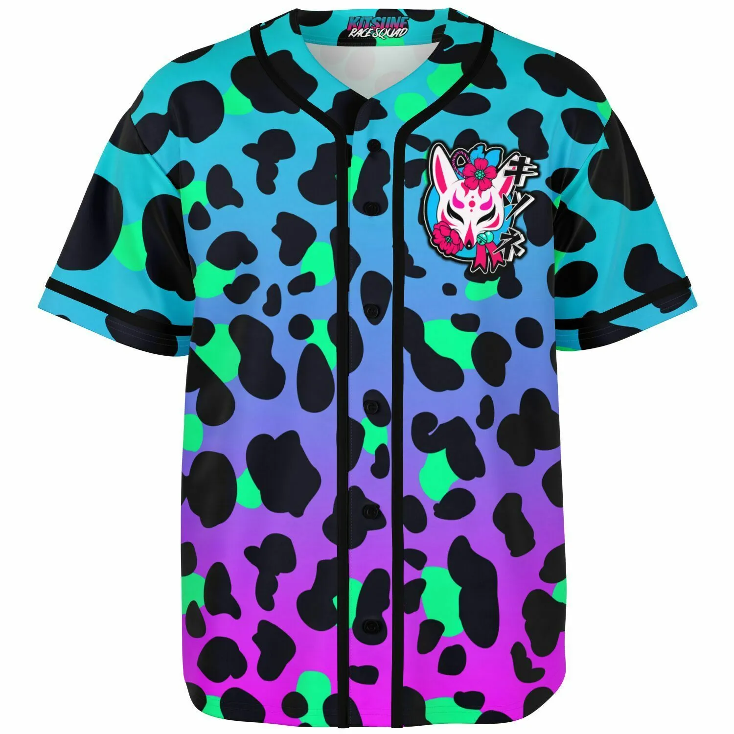 Kitsune Blue Leopard Women Jersey