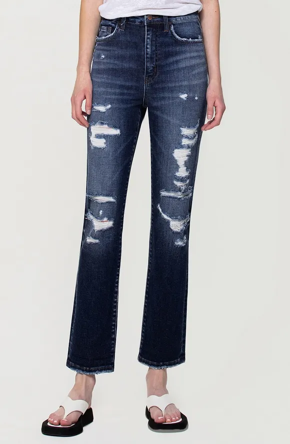 Liz Distressed Super High Rise Denim