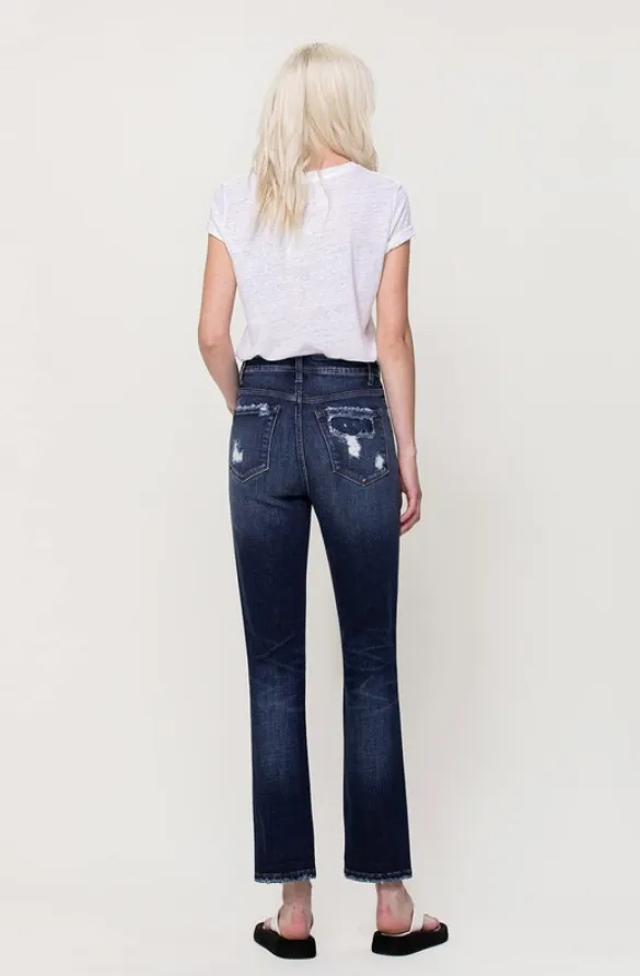 Liz Distressed Super High Rise Denim