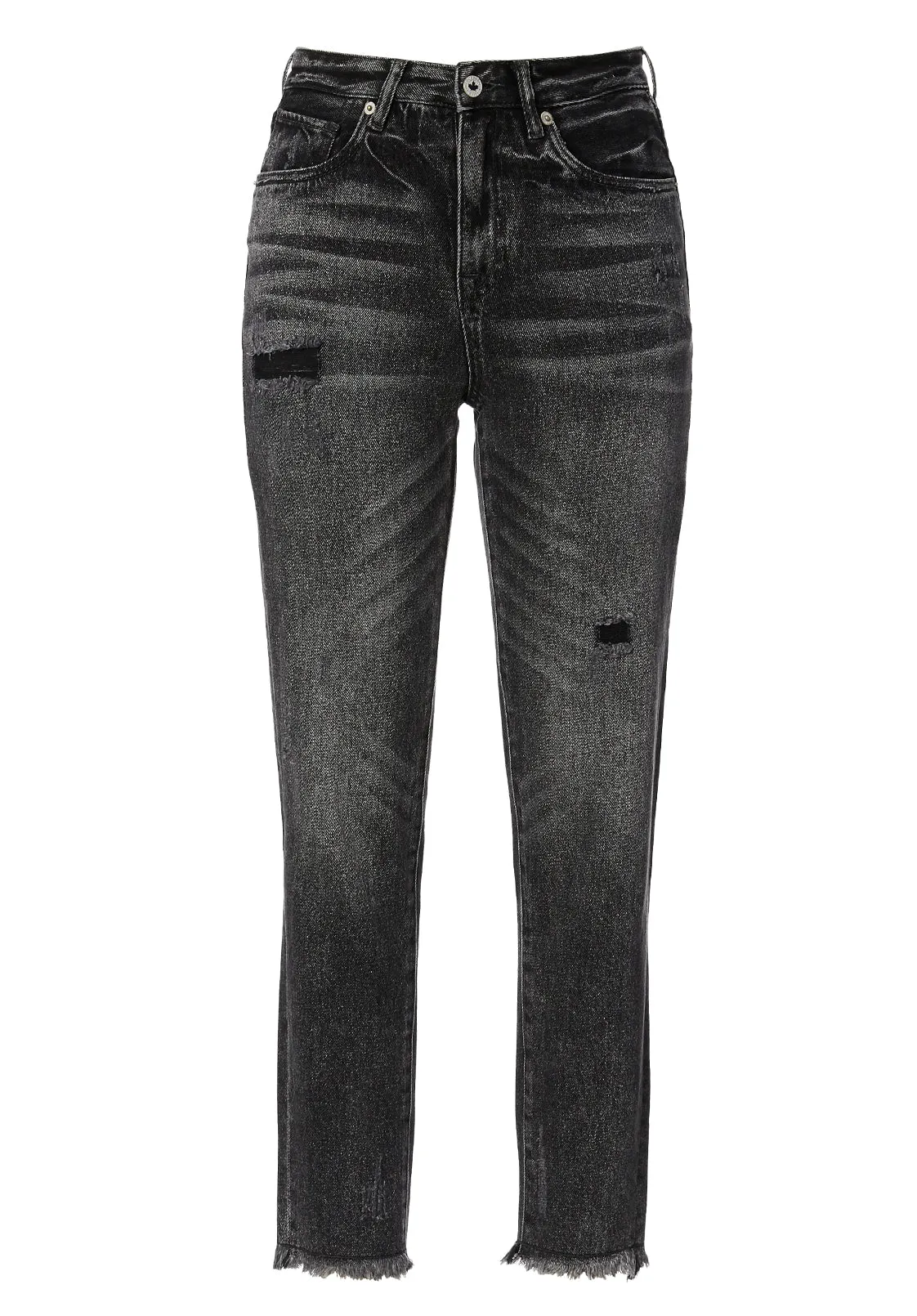 Margot Mom Jeans in Distressed Black - BL15860