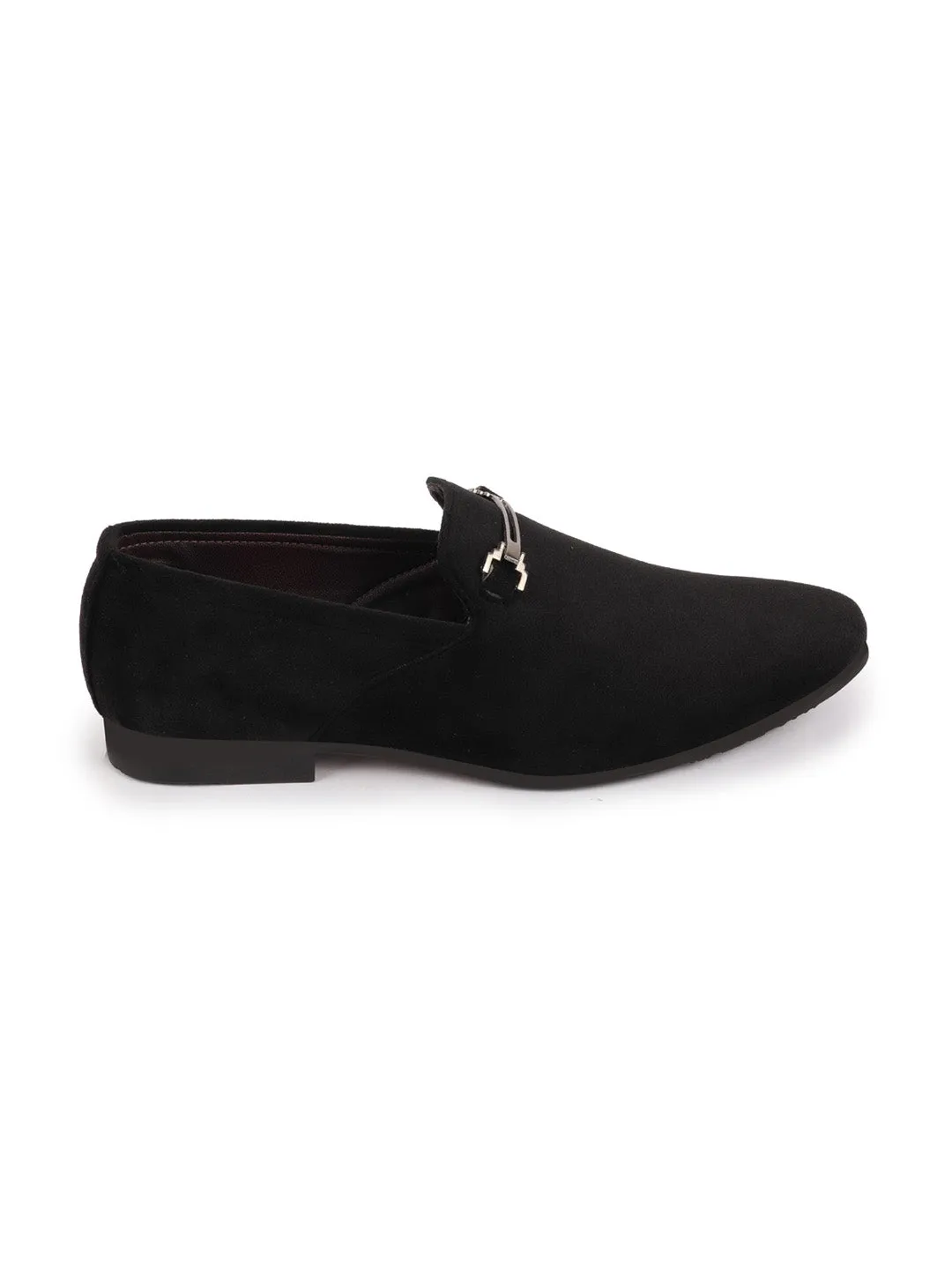 Men Black Casual Velvet Slip-On Loafers