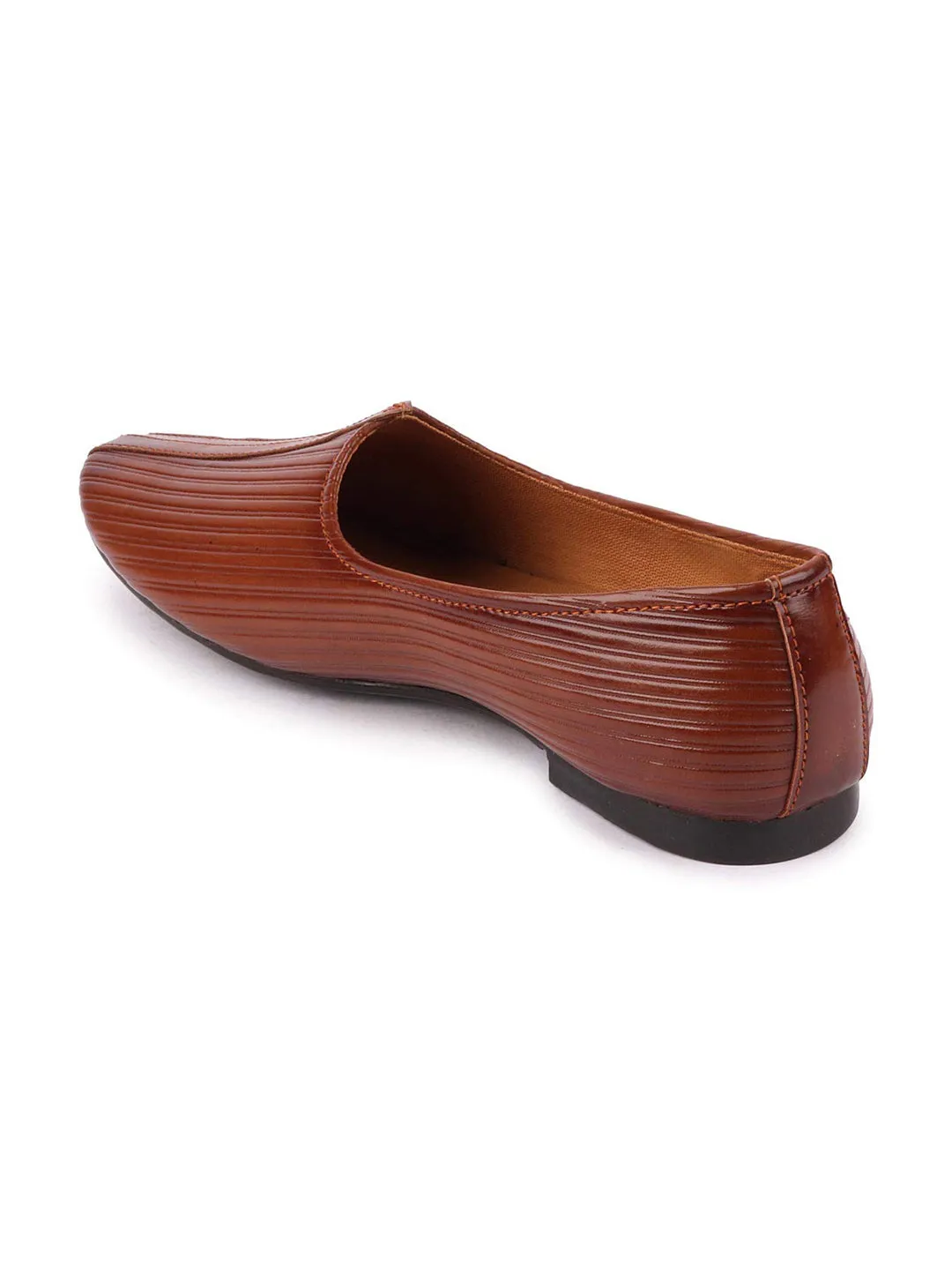 Men Tan Ethnic Slip-On Juttis