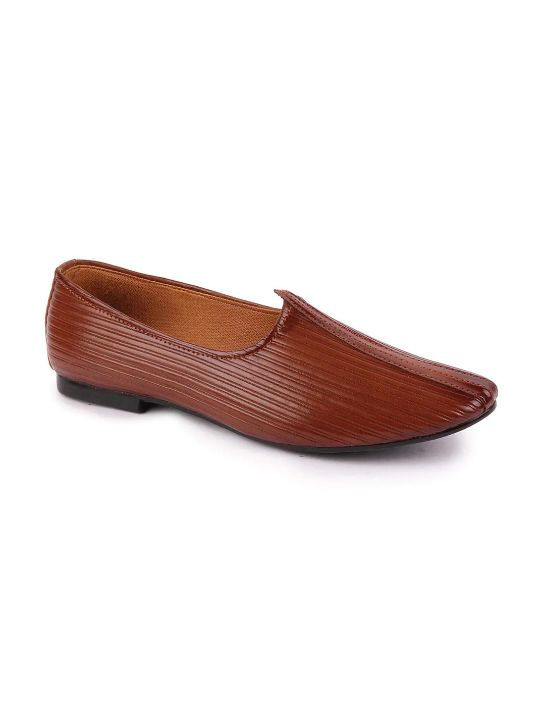 Men Tan Ethnic Slip-On Juttis