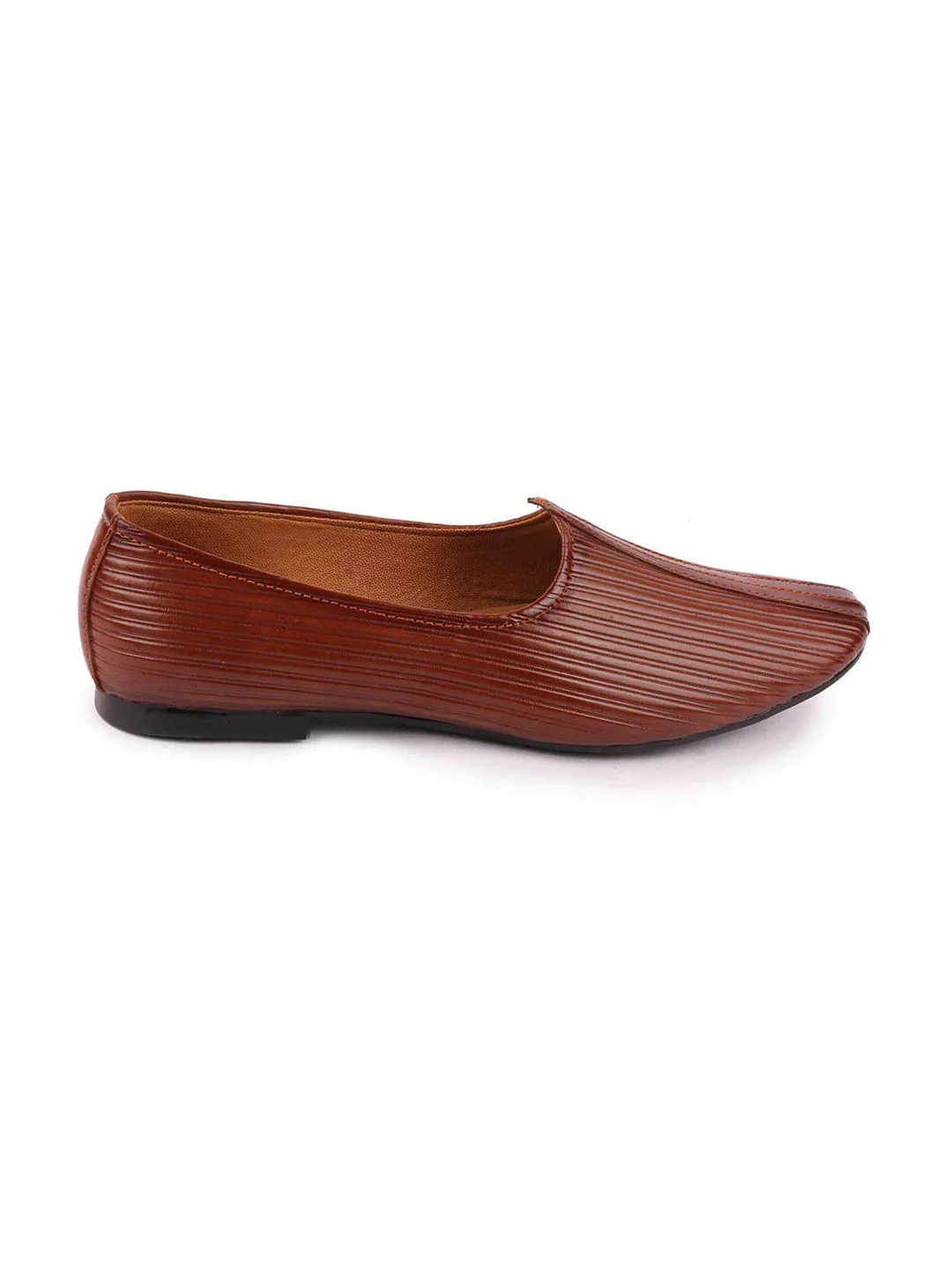 Men Tan Ethnic Slip-On Juttis