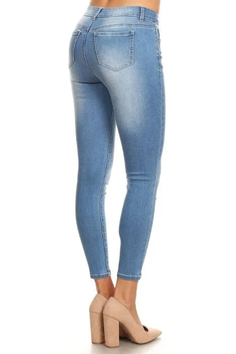 Mid-High Rise Ankle Skinny Enjeans - Light