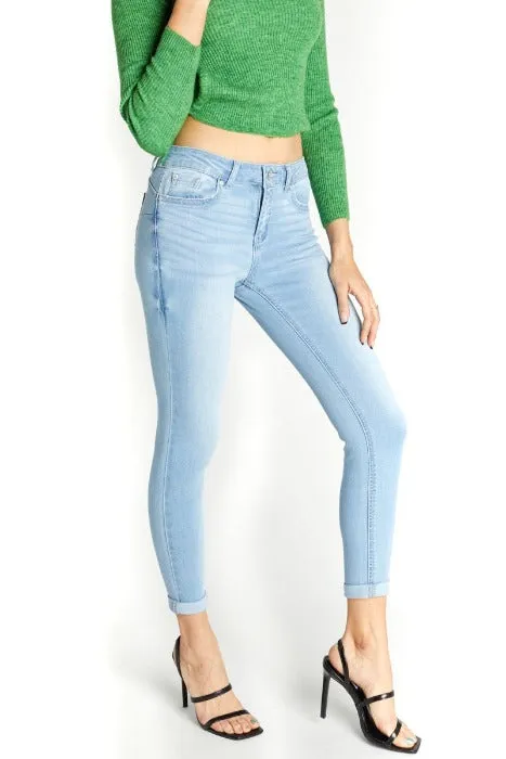 Mid Rise Push Up Ankle Skinny - EP3424 - light denim