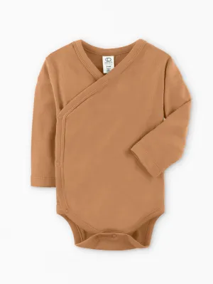 Organic Baby Kimono Bodysuit in Ginger