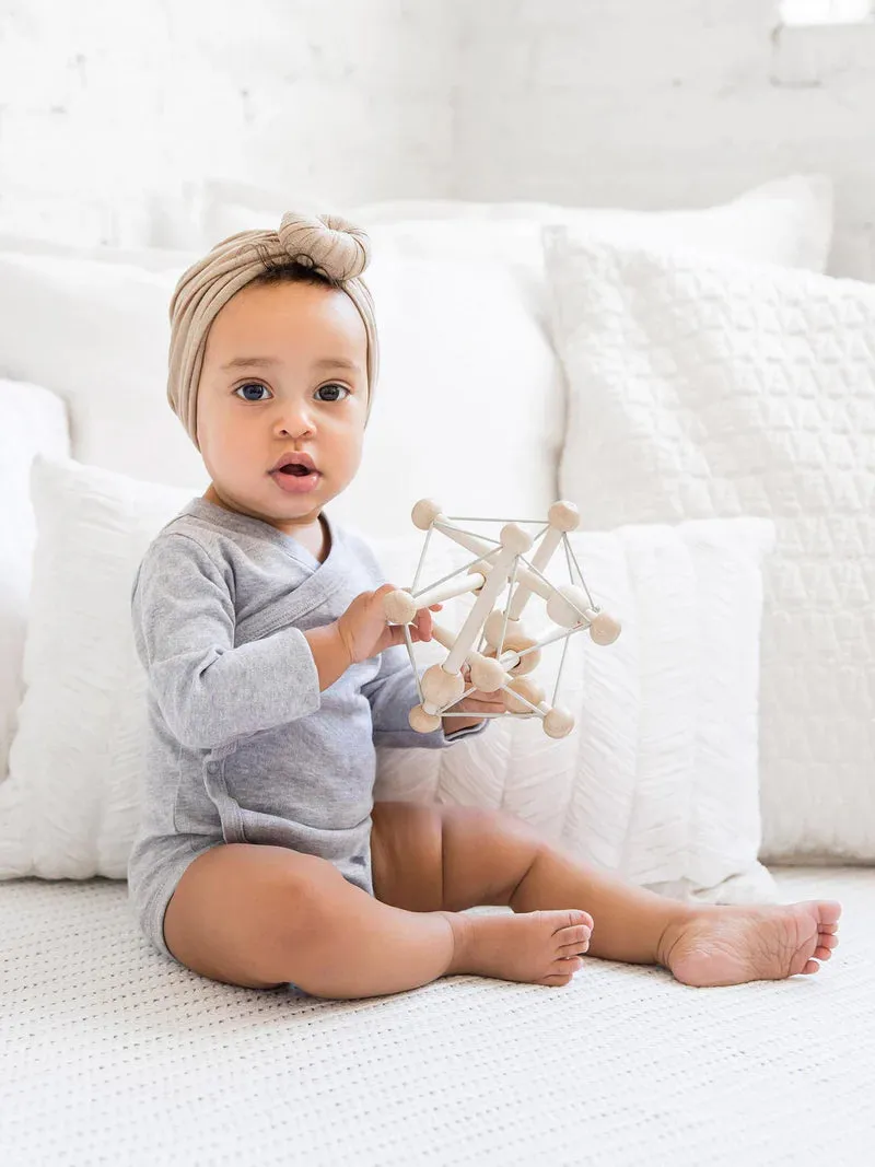 Organic Baby Kimono Bodysuit in Heather Grey