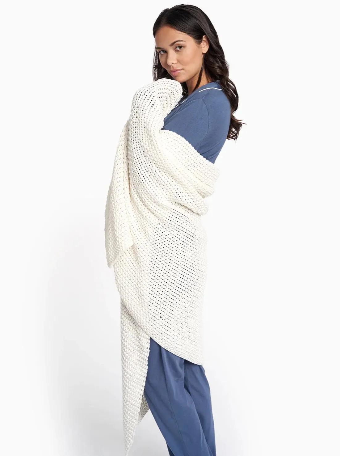 Organic Cotton Throw White