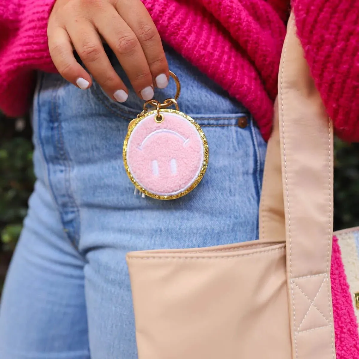 Packed Party Keep Cozy Smiley Keychain