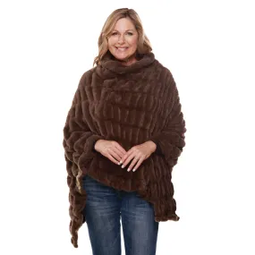 Plush Faux Fur Chocolate Cozy Coat Poncho