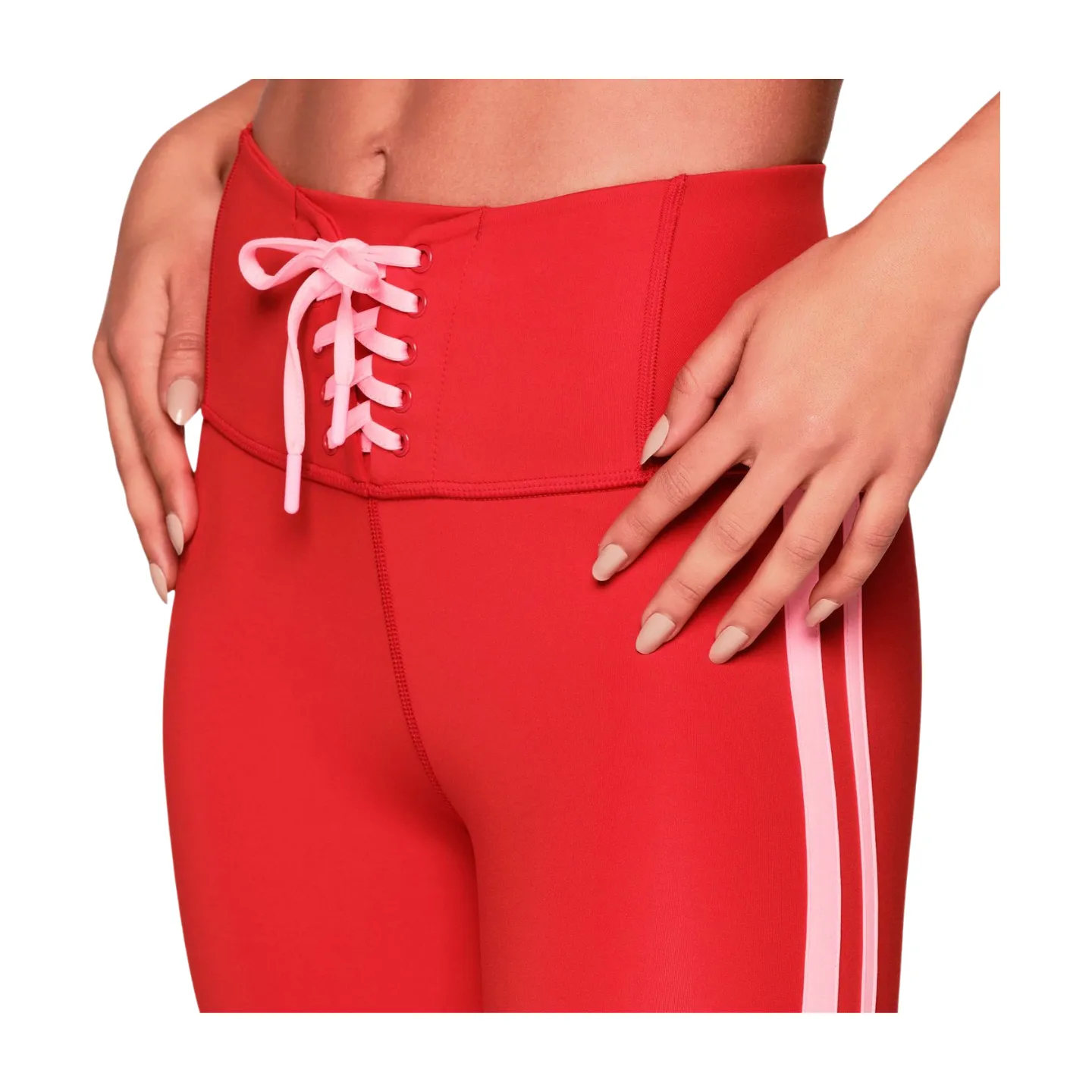 Retro Zumba Laced Up High Waisted Ankle Leggings (Special Order)