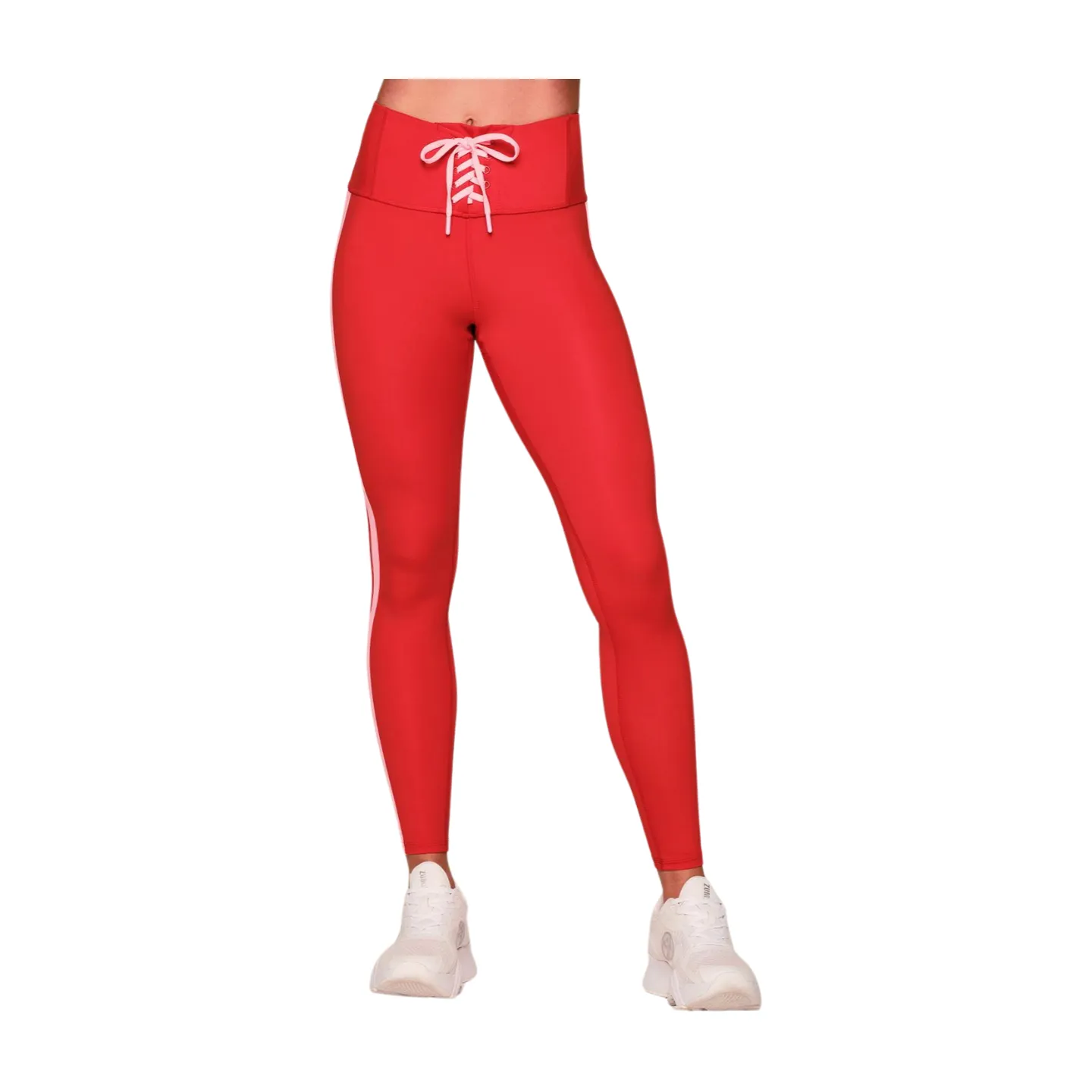 Retro Zumba Laced Up High Waisted Ankle Leggings (Special Order)