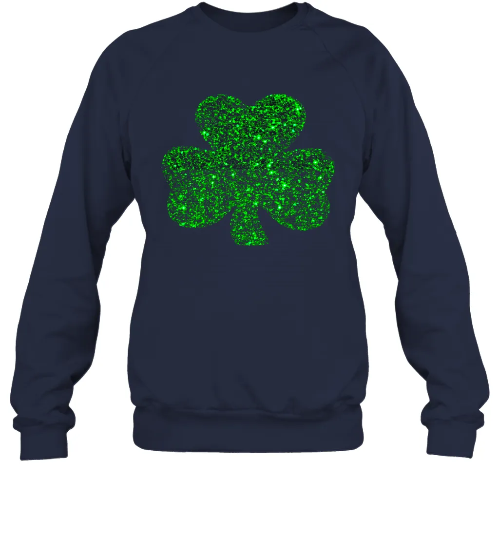 Rish Shamrock St Patrick's Day Glitter Green Lucky Charm Women Sweatshirt