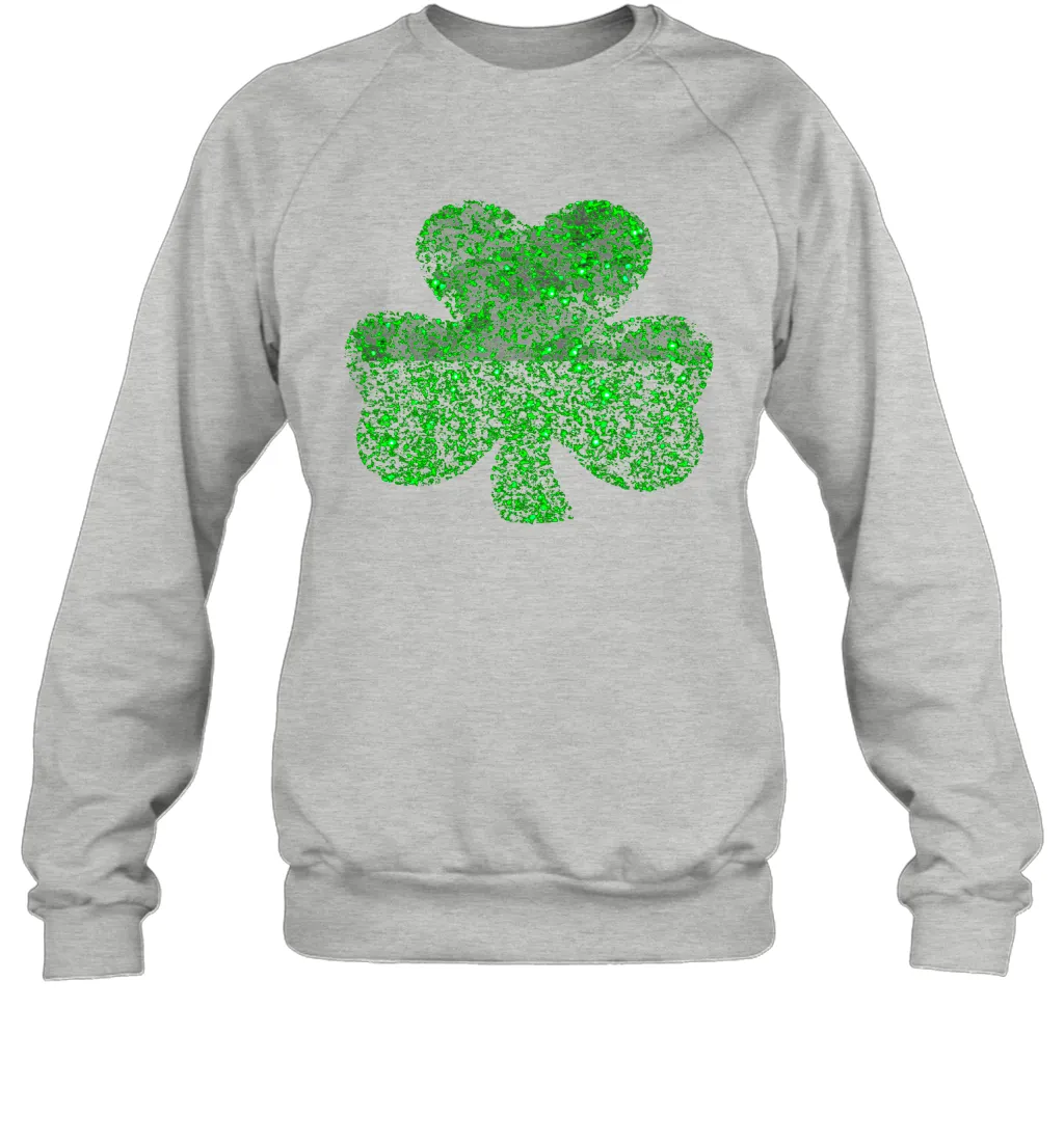 Rish Shamrock St Patrick's Day Glitter Green Lucky Charm Women Sweatshirt