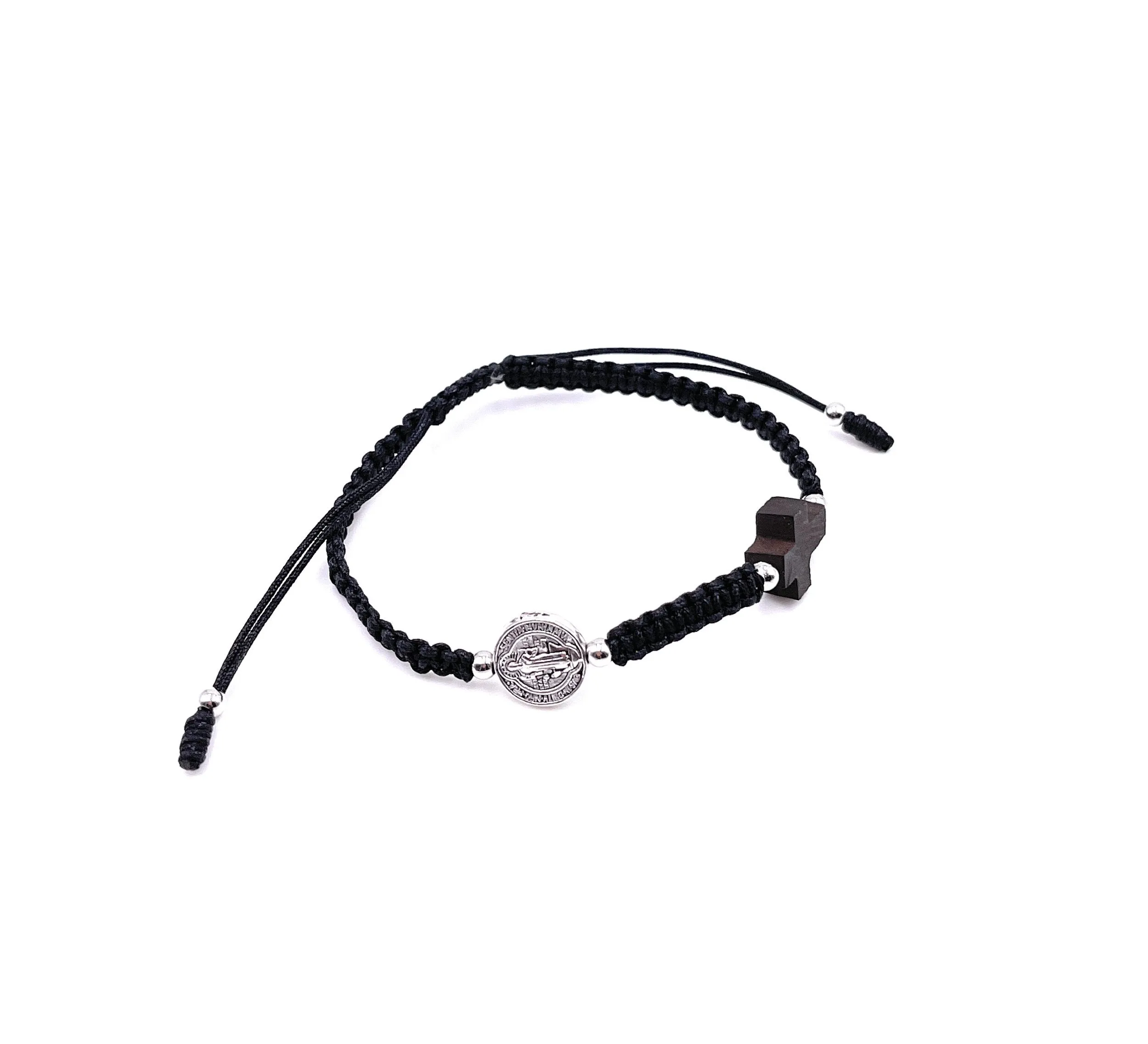 Saint Benedict Azabache Cross Women Bracelet