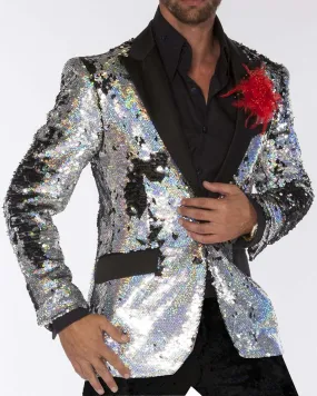 Sequin Blazers - Silver Sequin - Slim Fit - Prom Blazer - Dinner Jacket