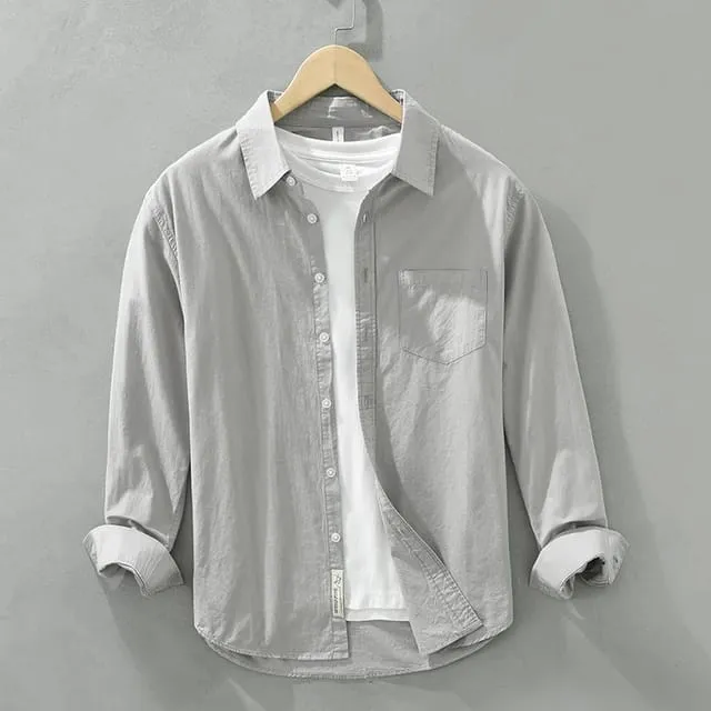 Stylish Mens Full Sleeves Grey Casual Shirt