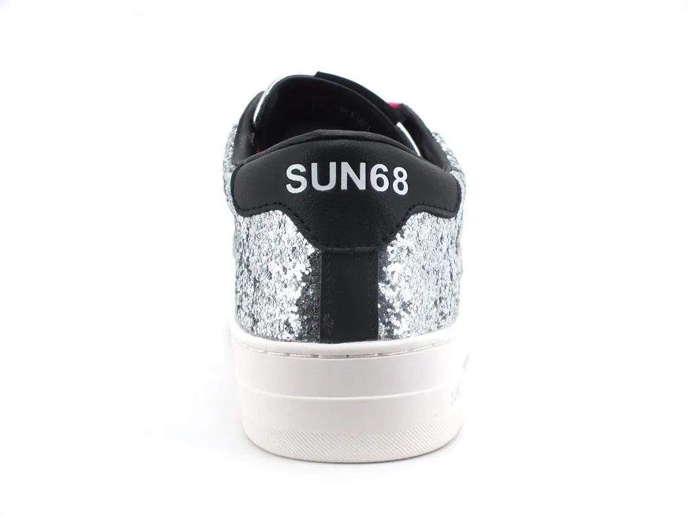 SUN68 Betty Sneaker Running Glitter Argento Z41238