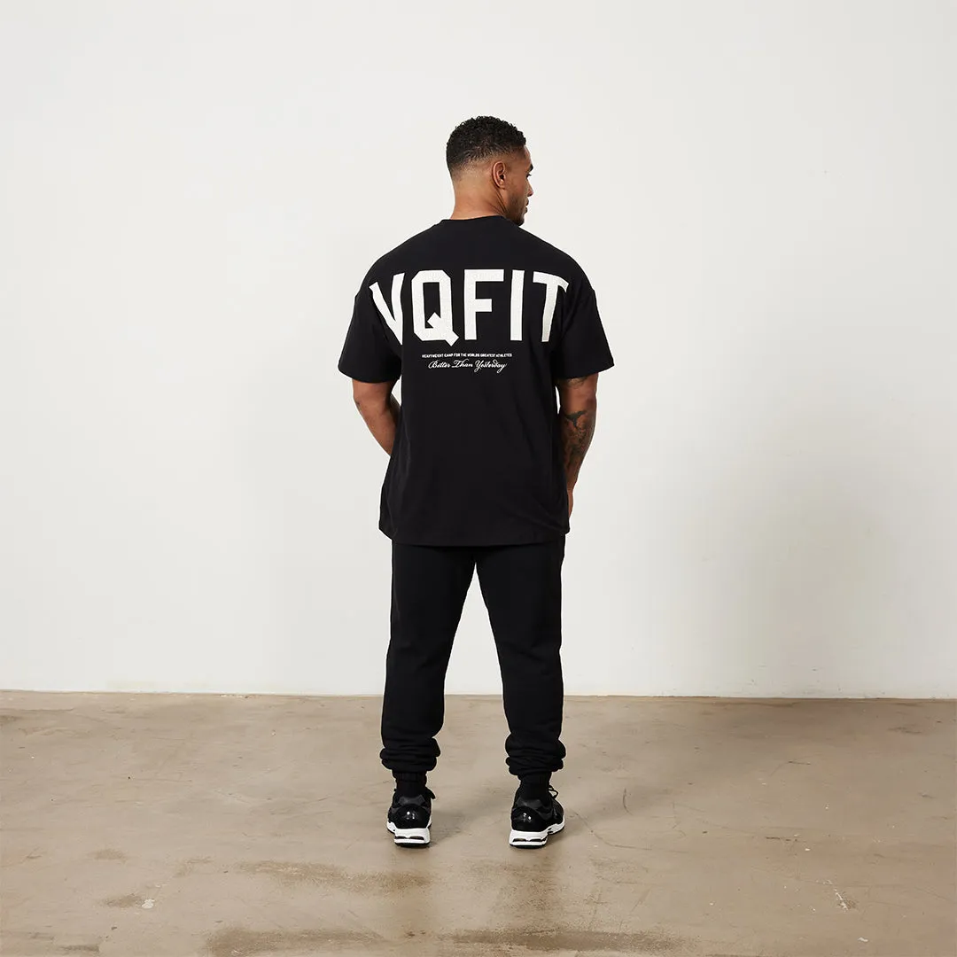 Vanquish VQFIT Distressed Print Black Oversized T Shirt