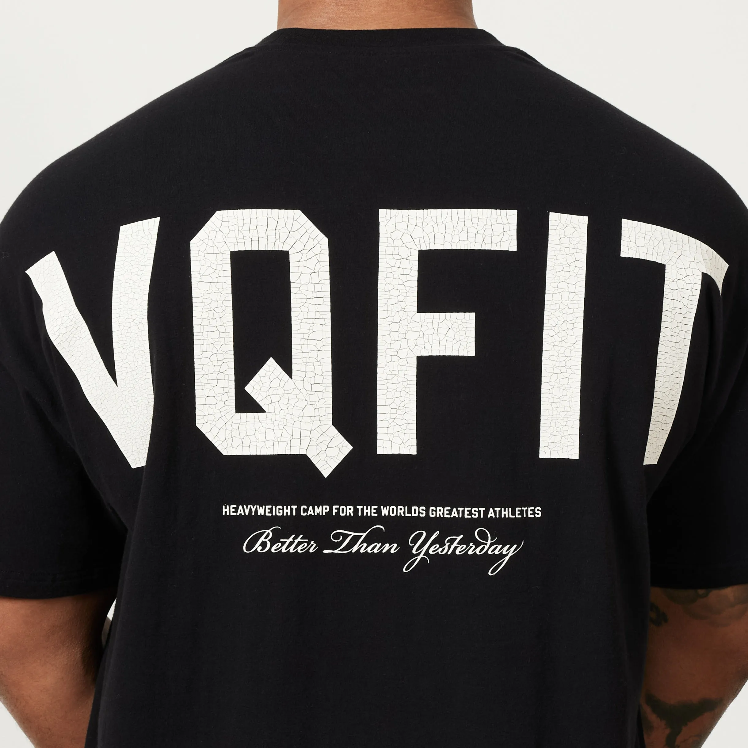 Vanquish VQFIT Distressed Print Black Oversized T Shirt