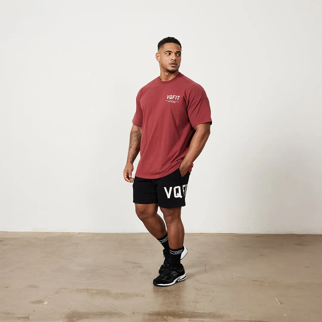 Vanquish VQFIT Distressed Print Brick Red Oversized T Shirt