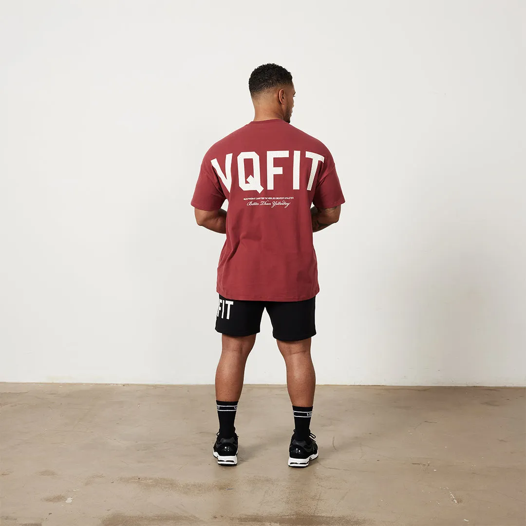 Vanquish VQFIT Distressed Print Brick Red Oversized T Shirt