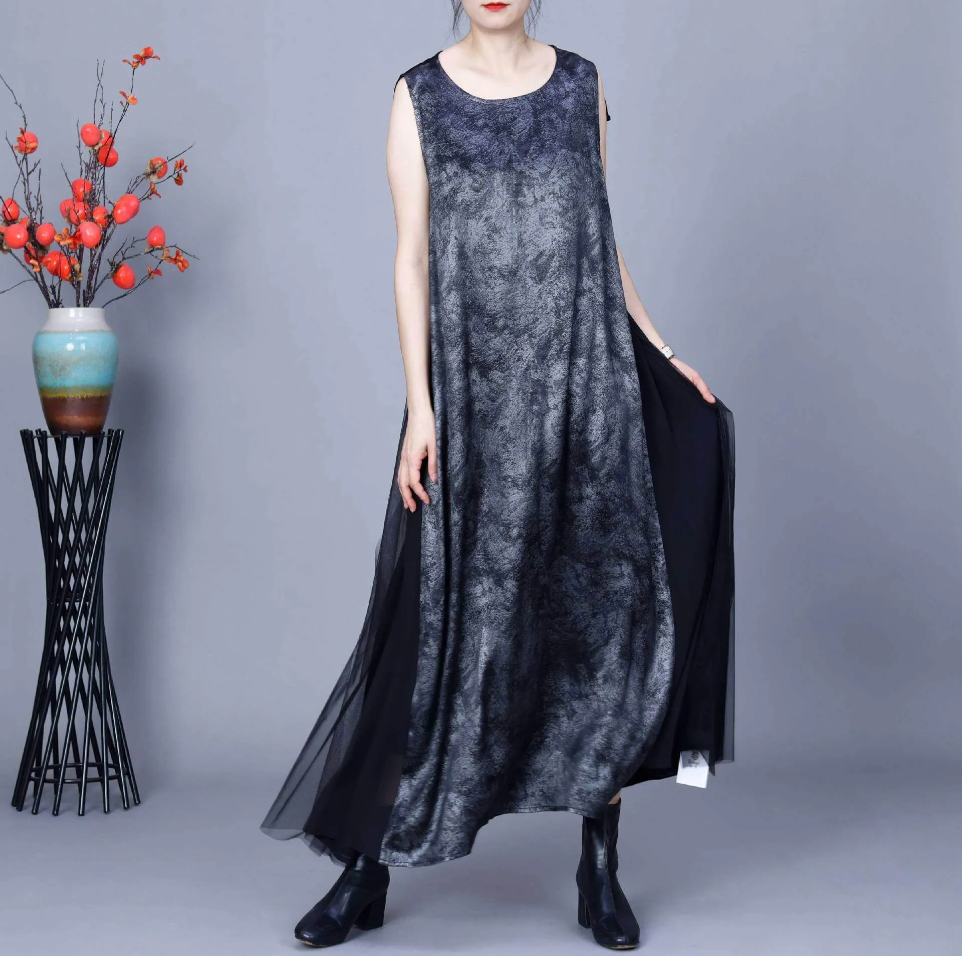 Women Casual Summer Spliced Vest Dress