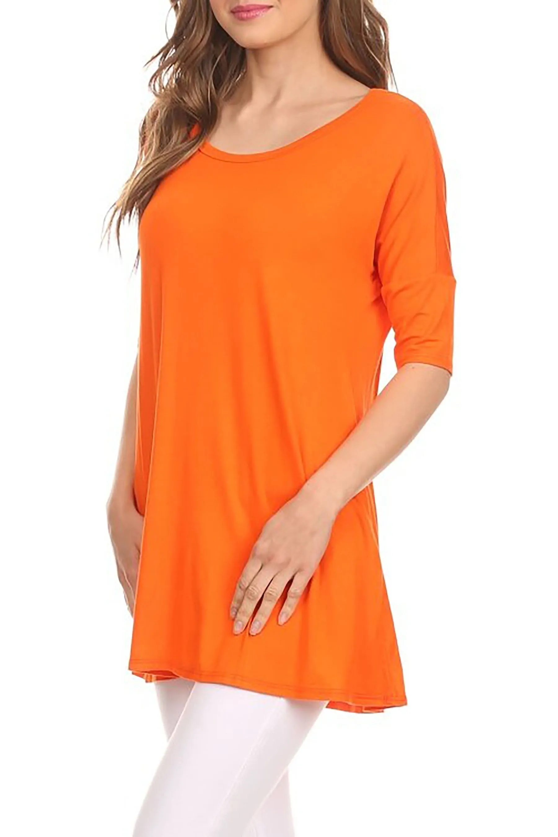 Women's Casual Short Sleeve Tunic Top With Pockets